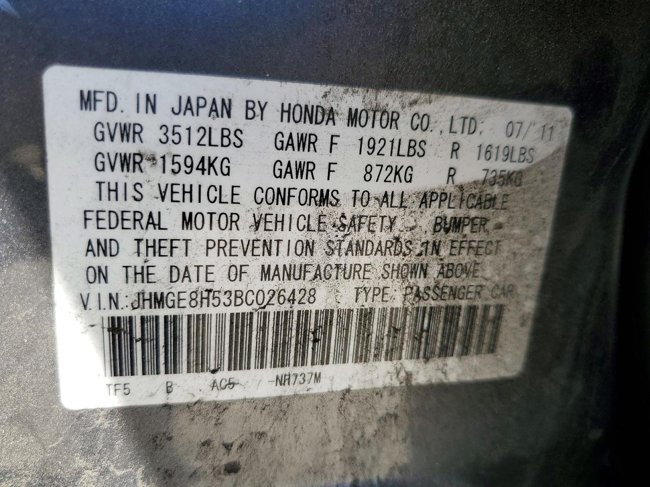 2011 HONDA FIT SPORT photo 34