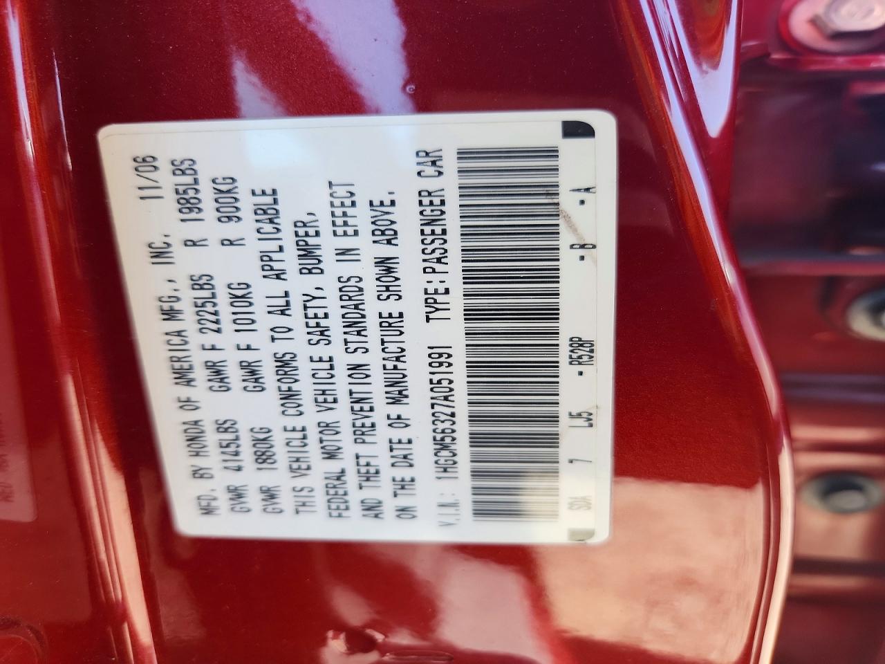 2007 HONDA ACCORD SE photo 34