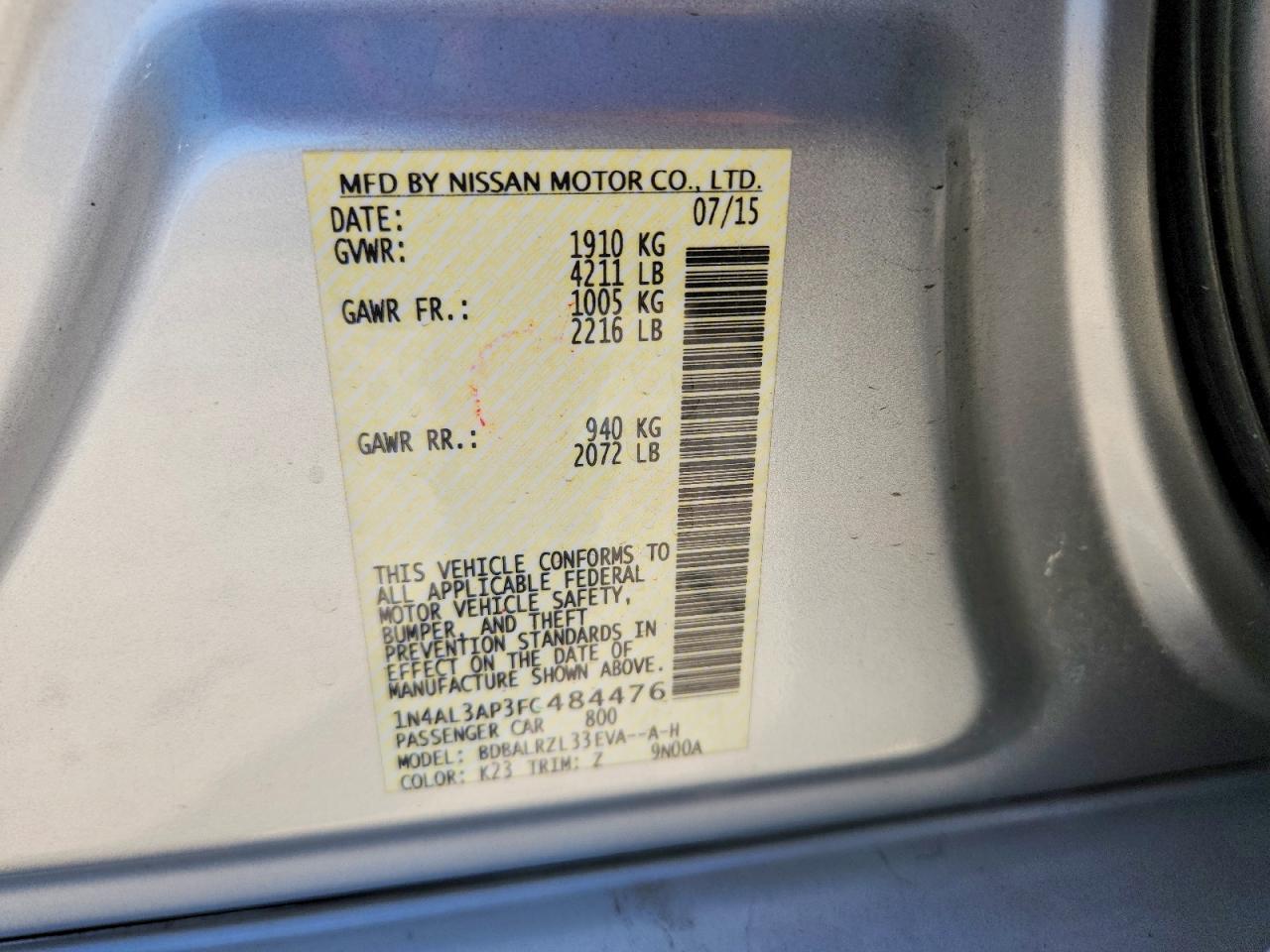 2015 NISSAN ALTIMA 2.5 SL photo 34