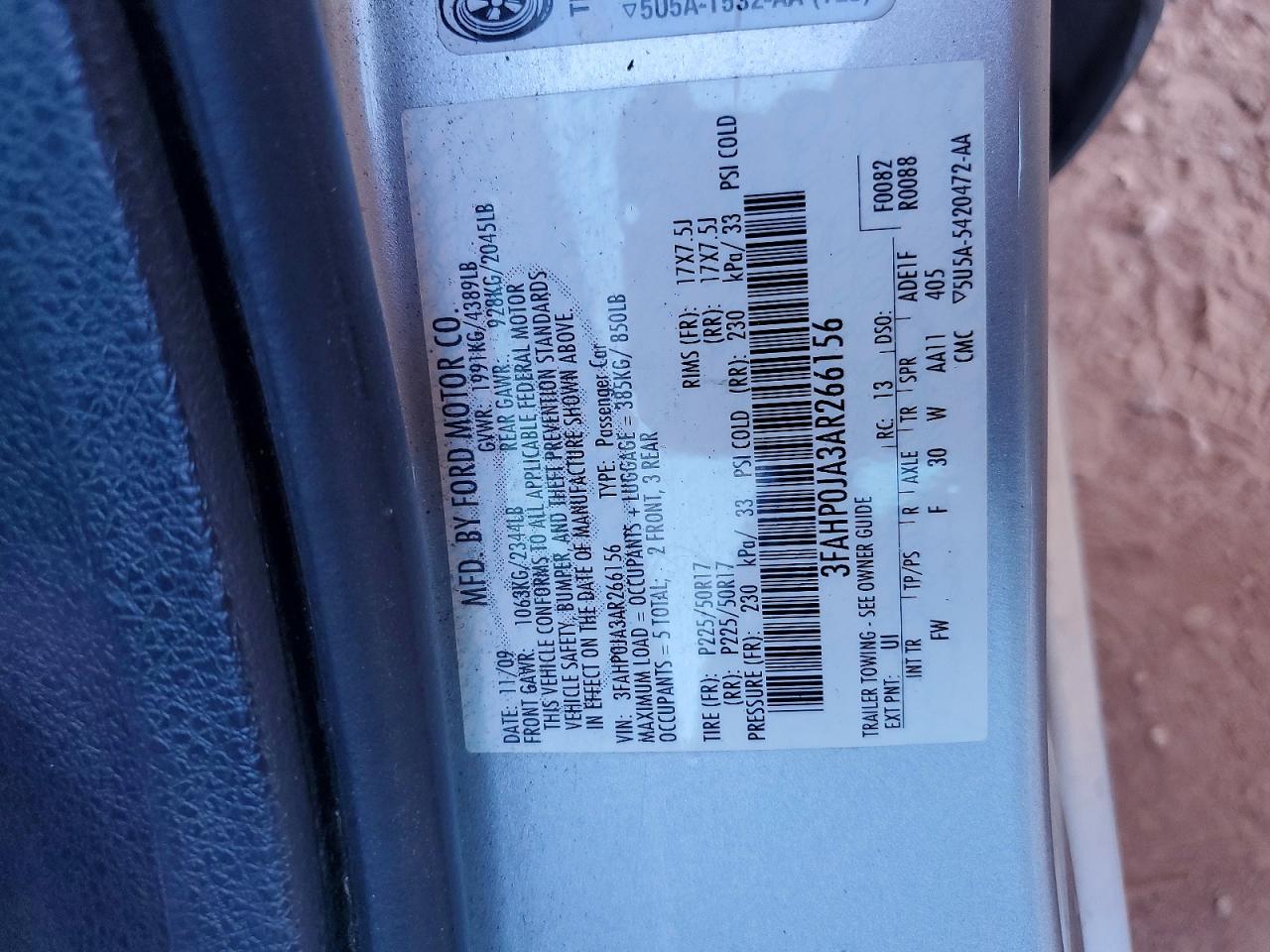2010 FORD FUSION SEL photo 23
