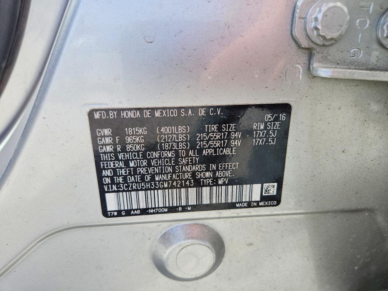 2016 HONDA HR-V LX photo 13