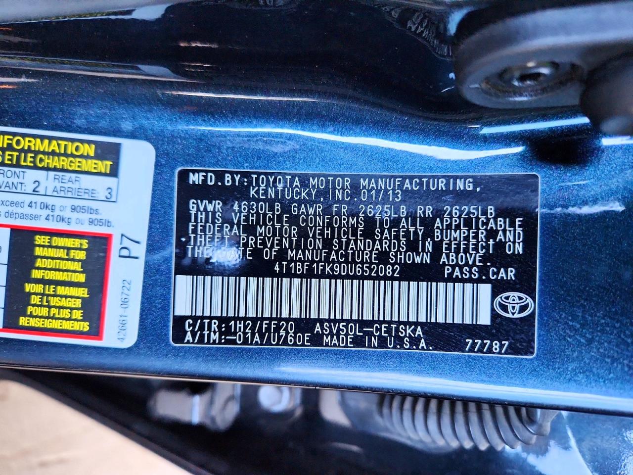 2013 TOYOTA CAMRY SE photo 25