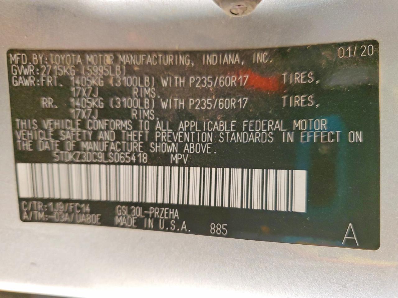 2020 TOYOTA SIENNA LE 8-PASSENGER photo 25