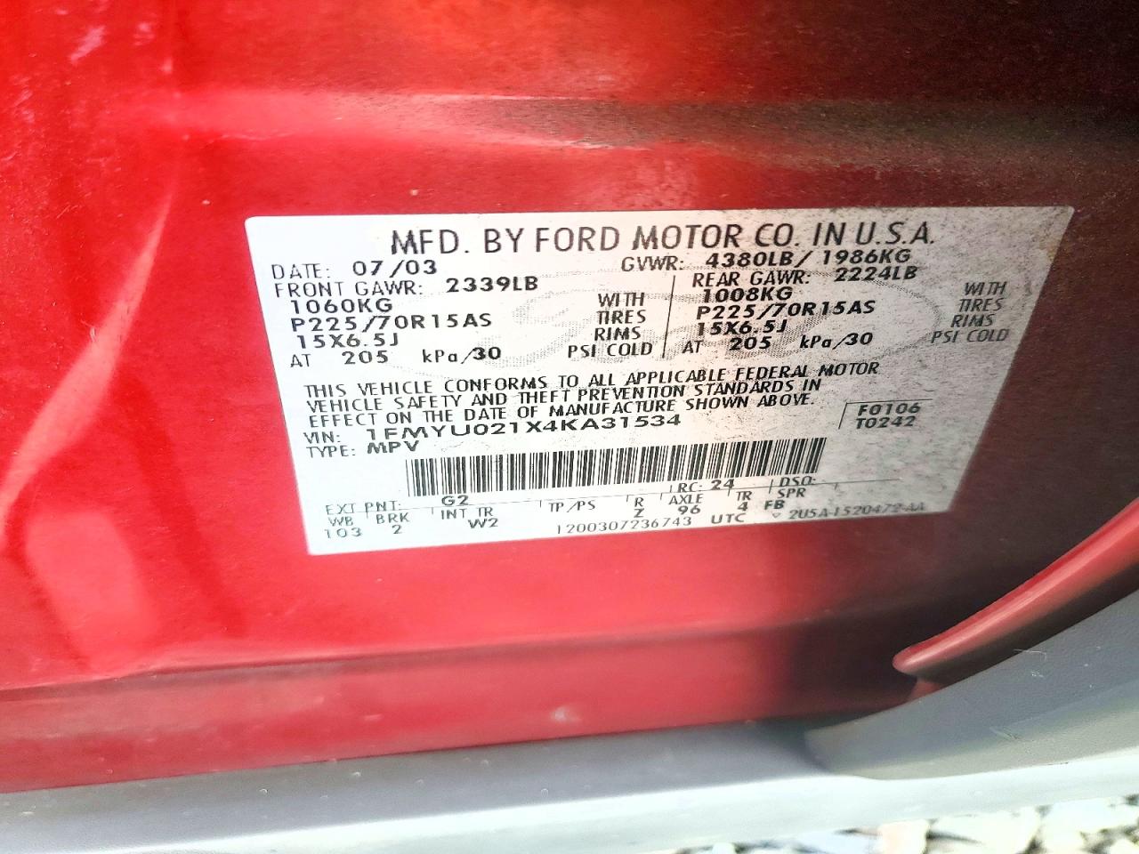 2004 FORD ESCAPE XLS photo 23