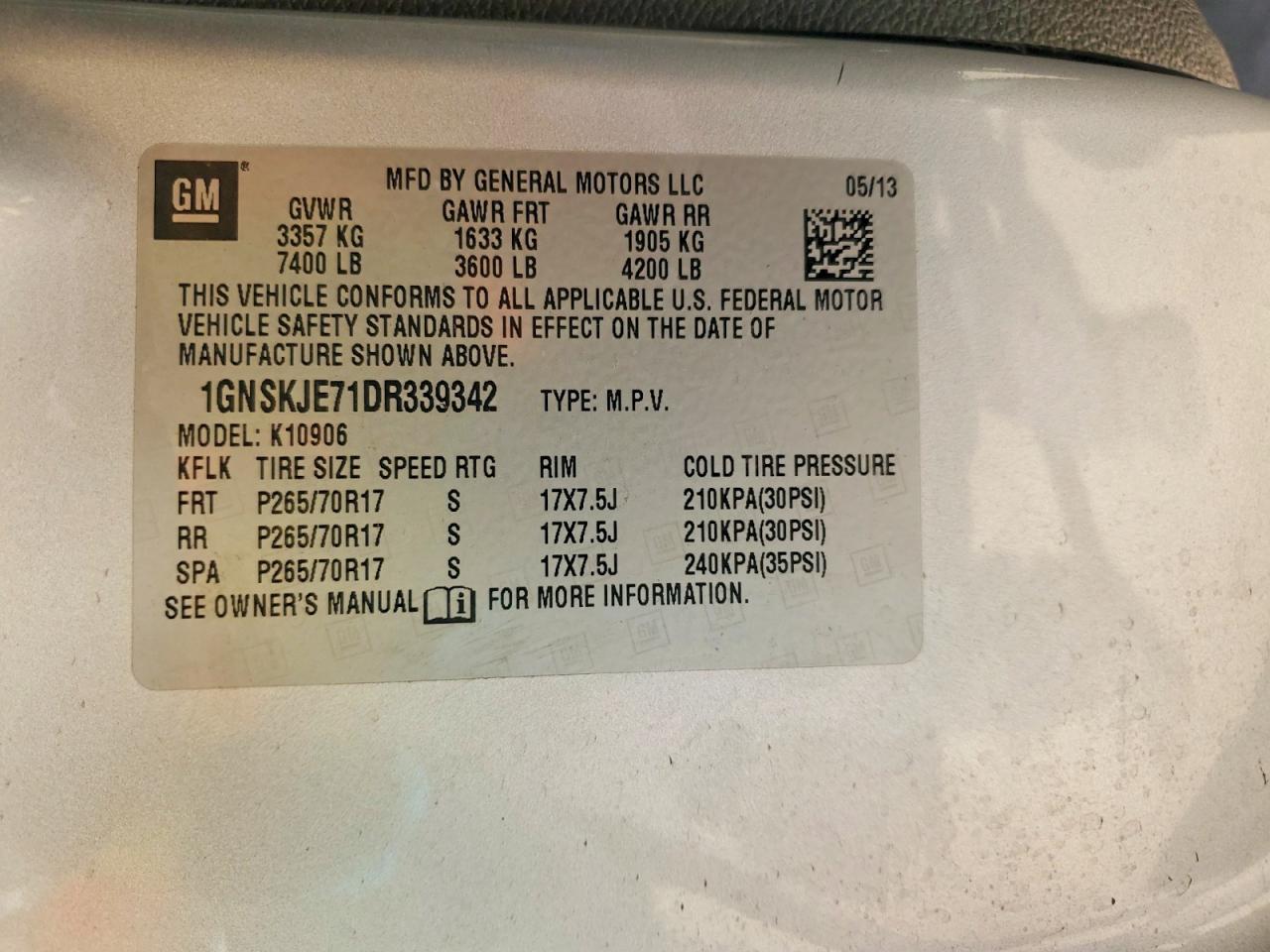 2013 CHEVROLET SUBURBAN K1500 LT photo 25