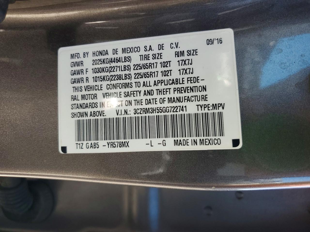 2016 HONDA CR-V EX photo 13
