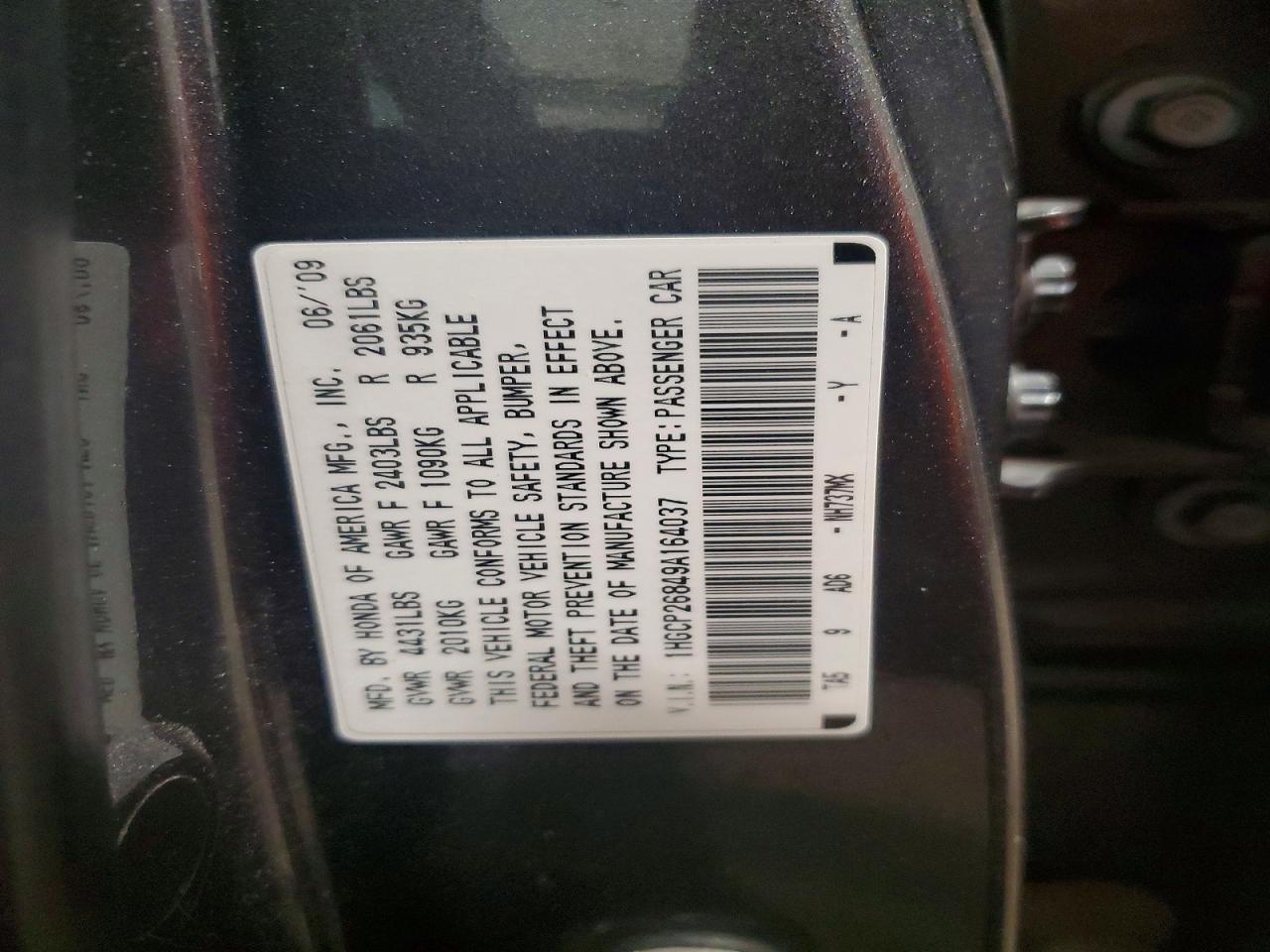 2009 HONDA ACCORD EXL photo 34