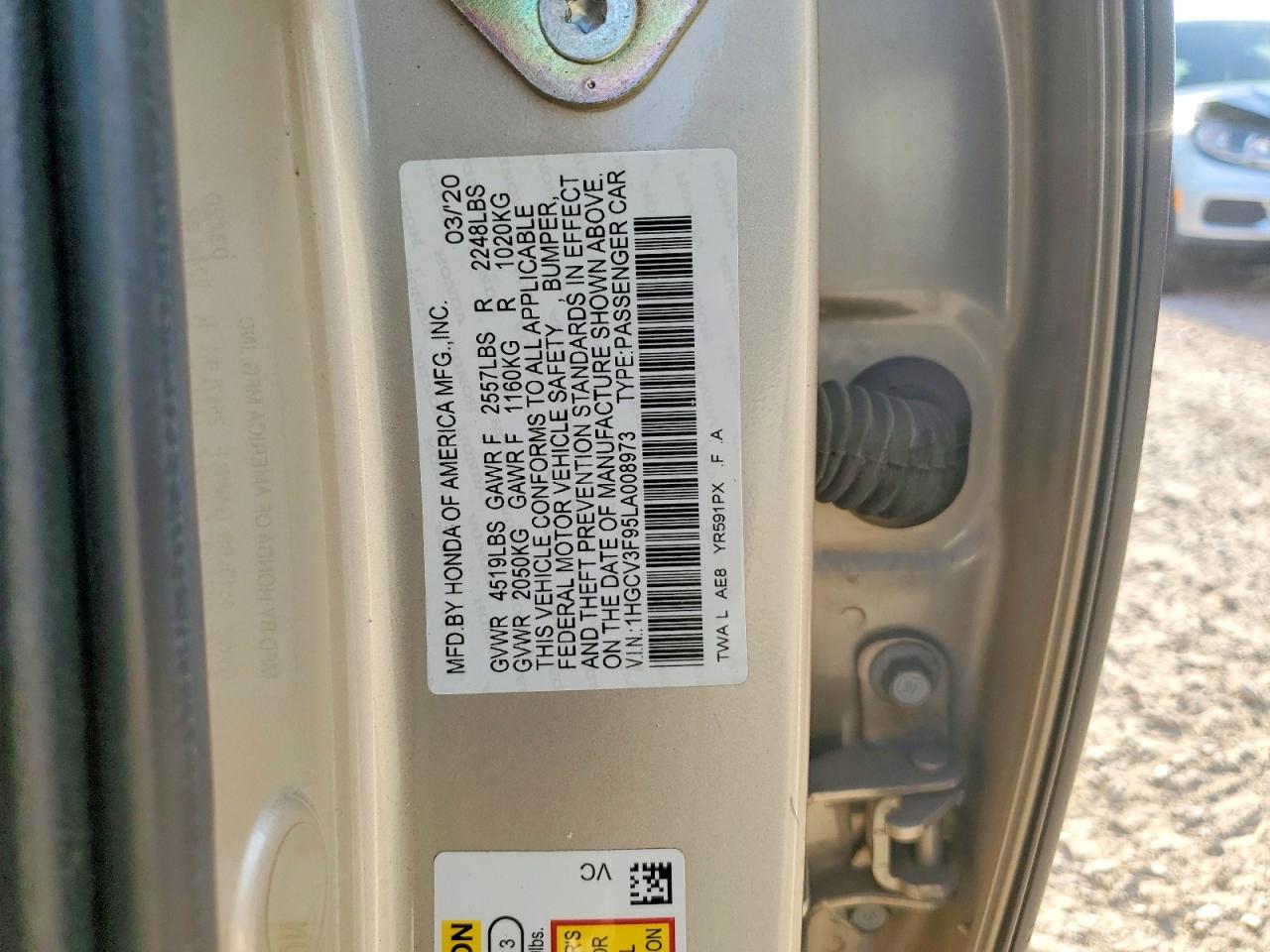 2020 HONDA ACCORD TOURING HYBRID photo 12
