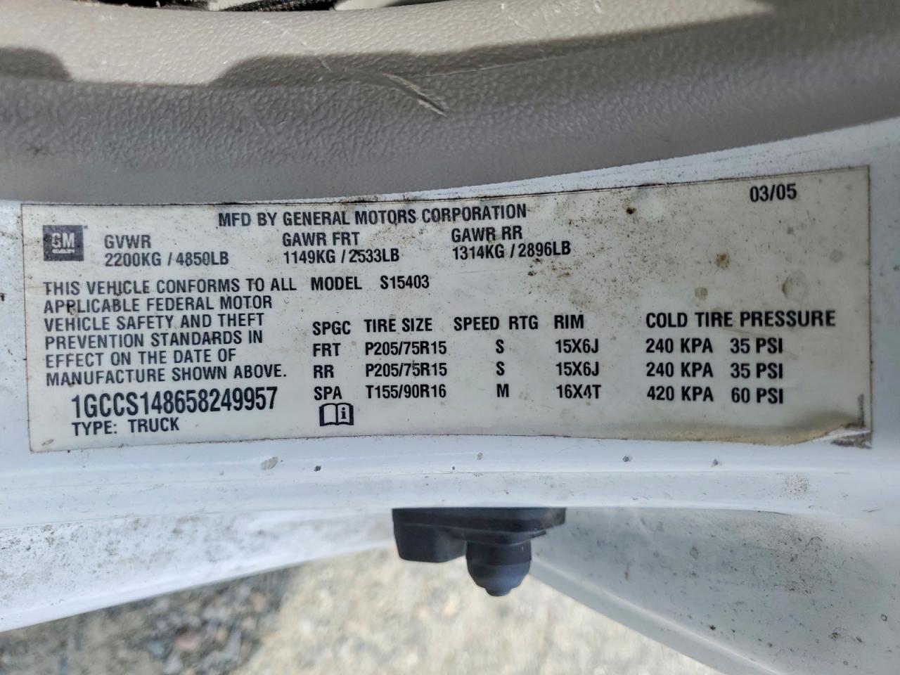 2005 CHEVROLET COLORADO photo 12