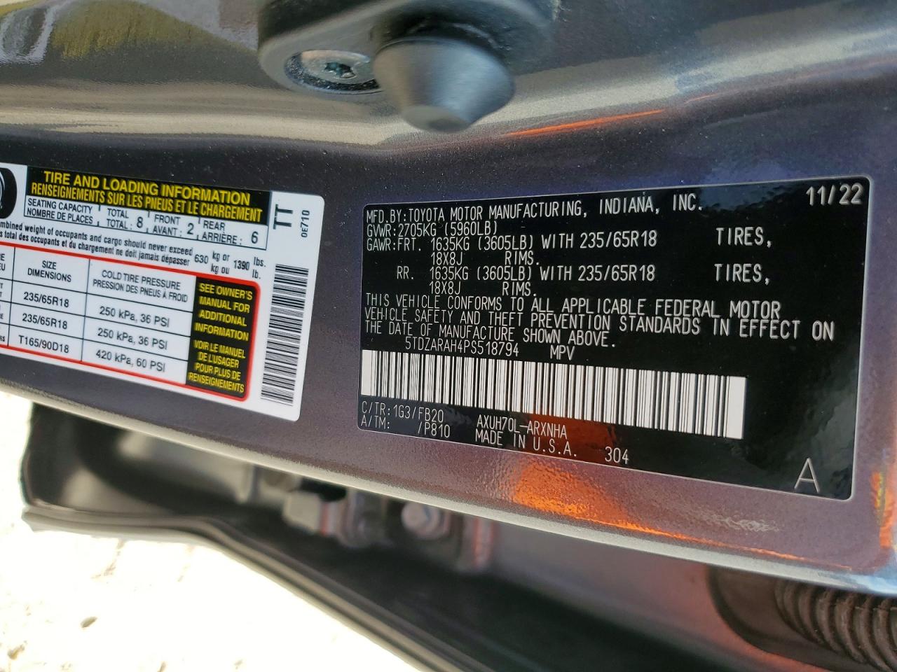 2023 TOYOTA HIGHLANDER HYBRID LE photo 12