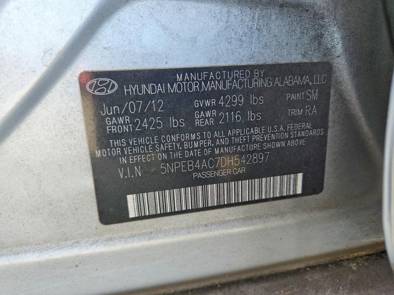 2013 HYUNDAI SONATA GLS photo 23