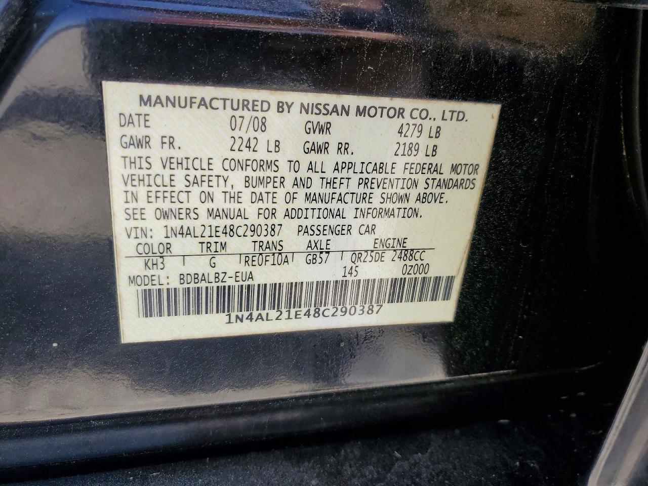 2008 NISSAN ALTIMA 2.5 photo 23