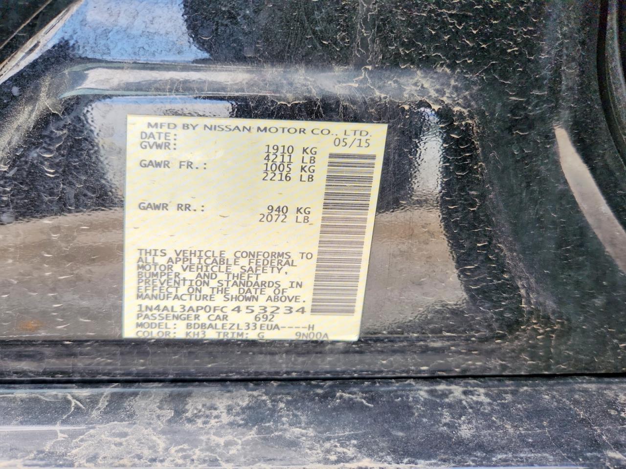 2015 NISSAN ALTIMA 2.5 S photo 23