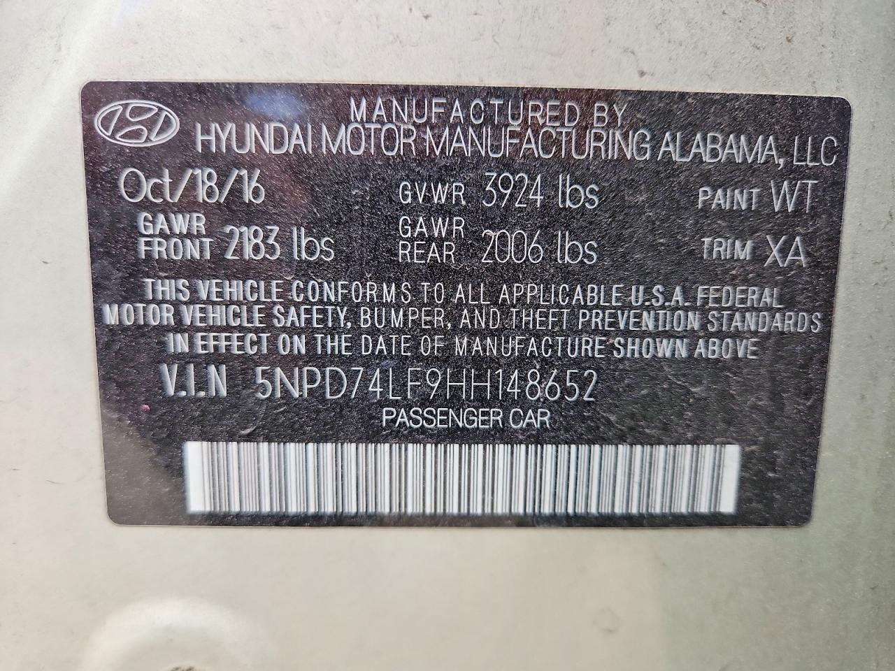 2017 HYUNDAI ELANTRA SE photo 23
