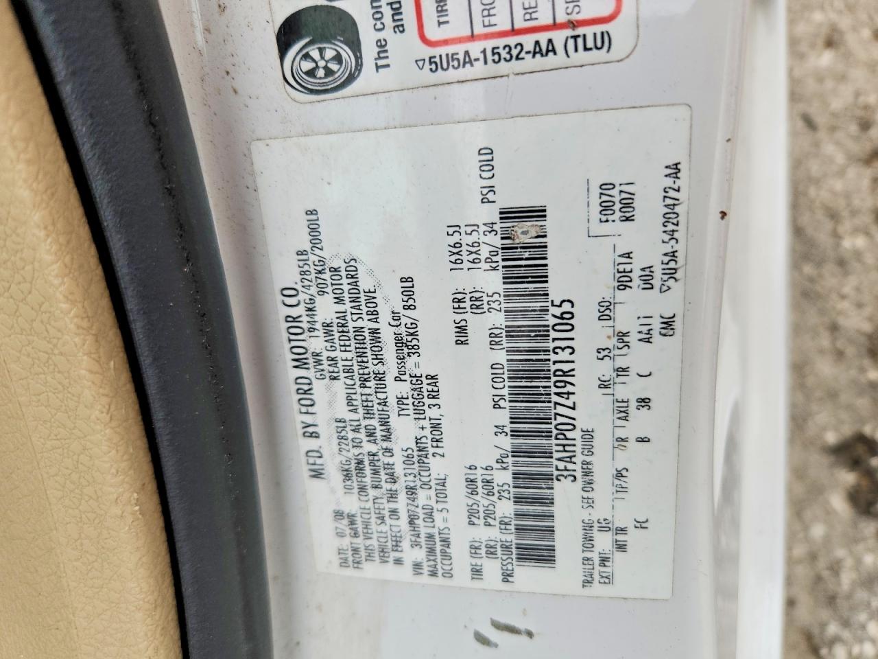 2009 FORD FUSION SE photo 34