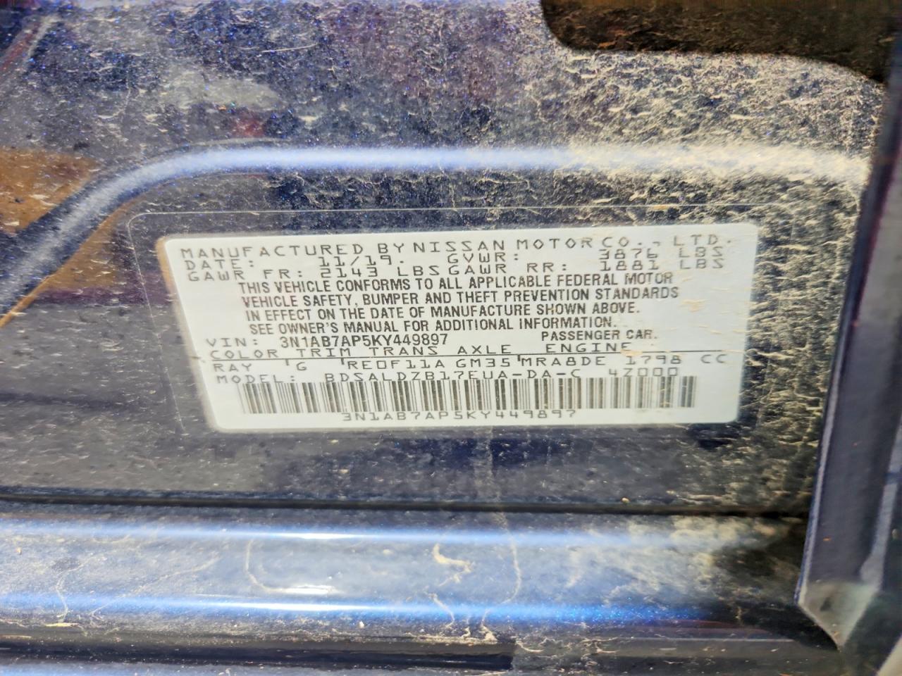 2019 NISSAN SENTRA SV photo 12