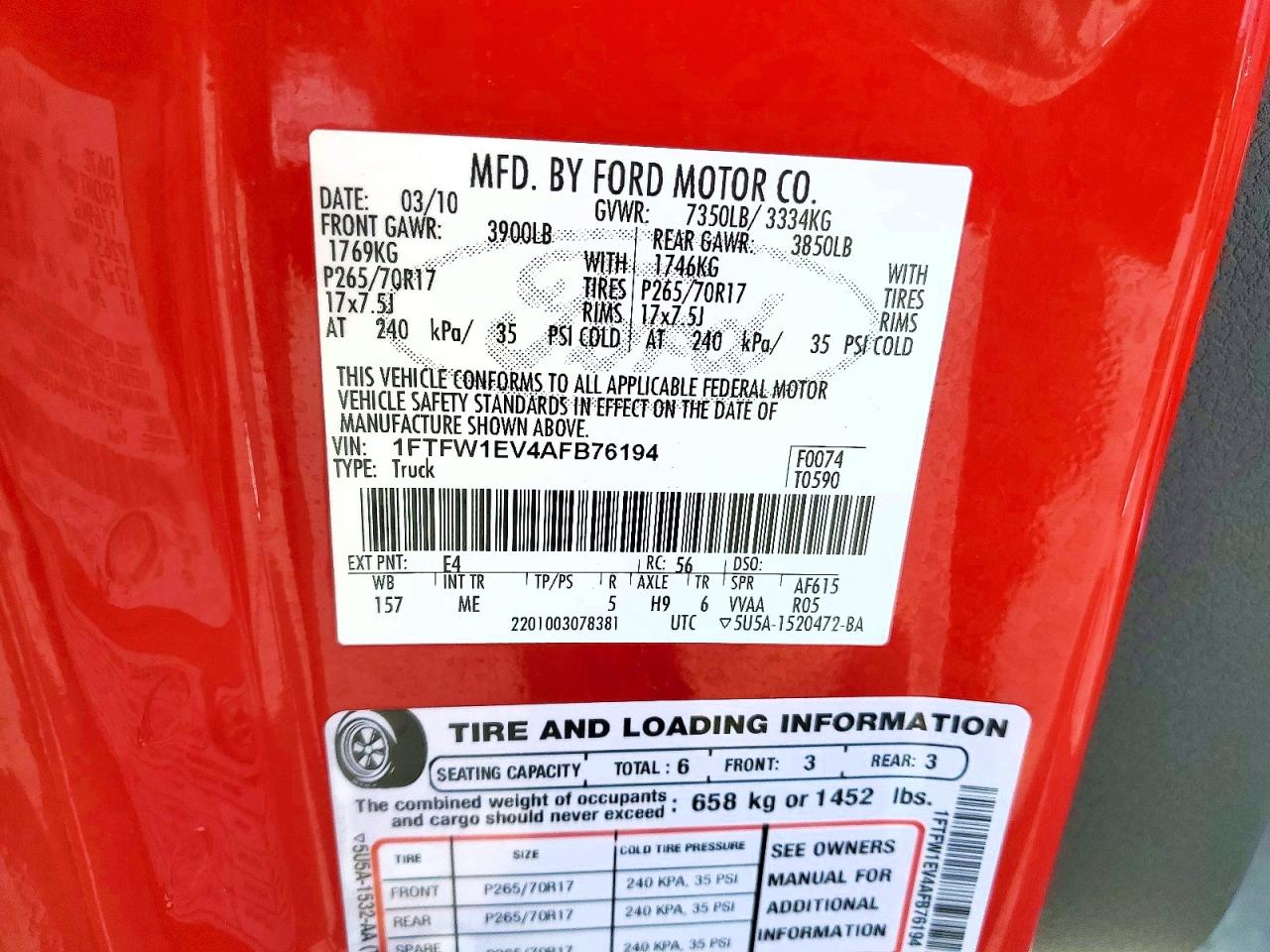 2010 FORD F150 SUPERCREW photo 25