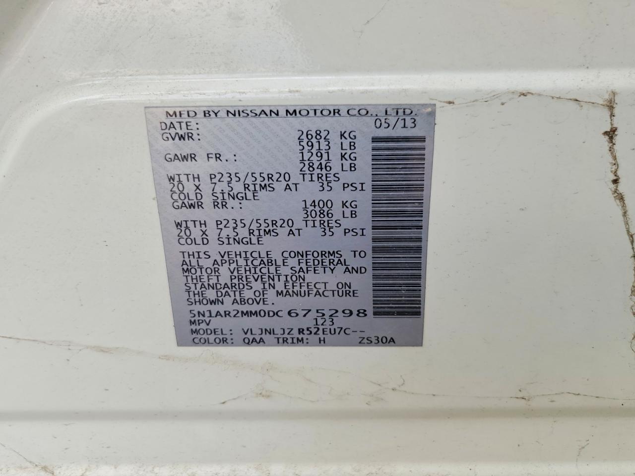 2013 NISSAN PATHFINDER S photo 37