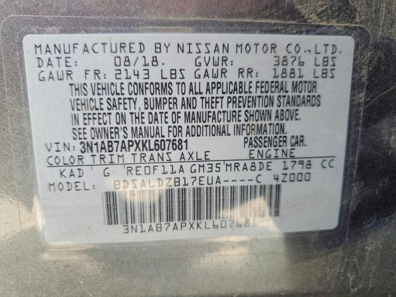 2019 NISSAN SENTRA SV photo 34