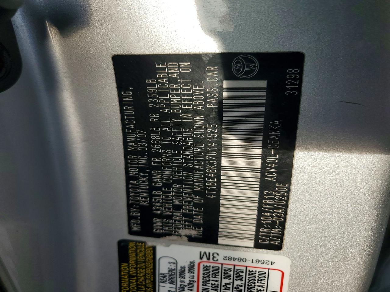 2007 TOYOTA CAMRY photo 23
