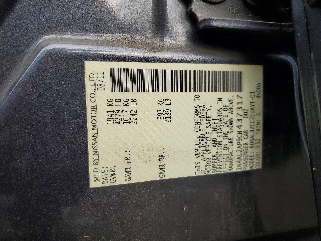 2012 NISSAN ALTIMA 2.5 photo 34