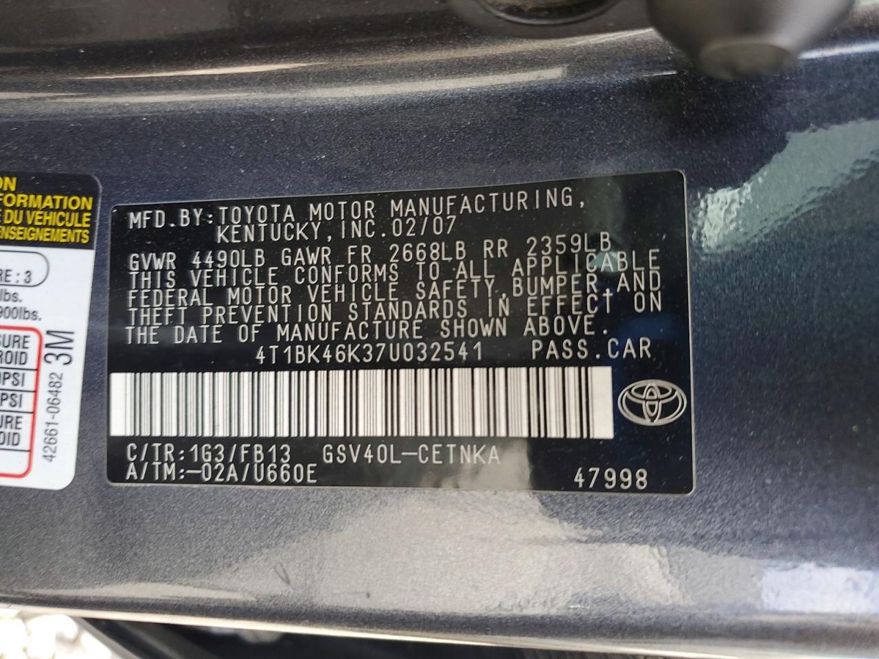 2007 TOYOTA CAMRY LE V6 photo 23