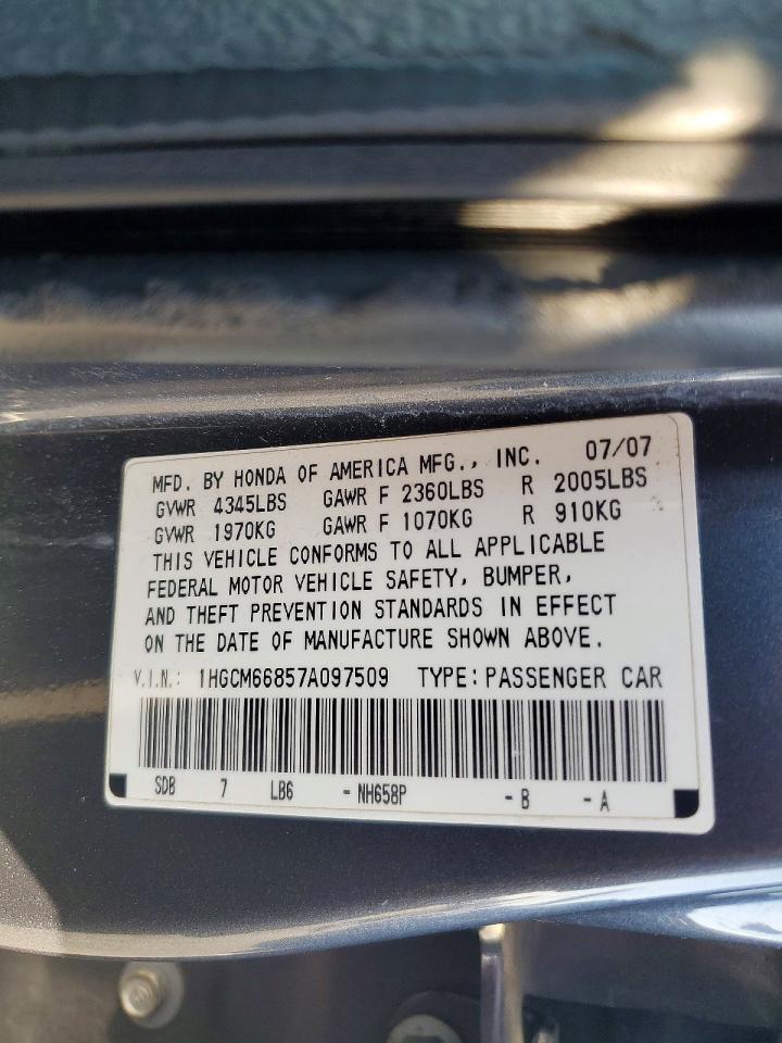 2007 HONDA ACCORD EX photo 13