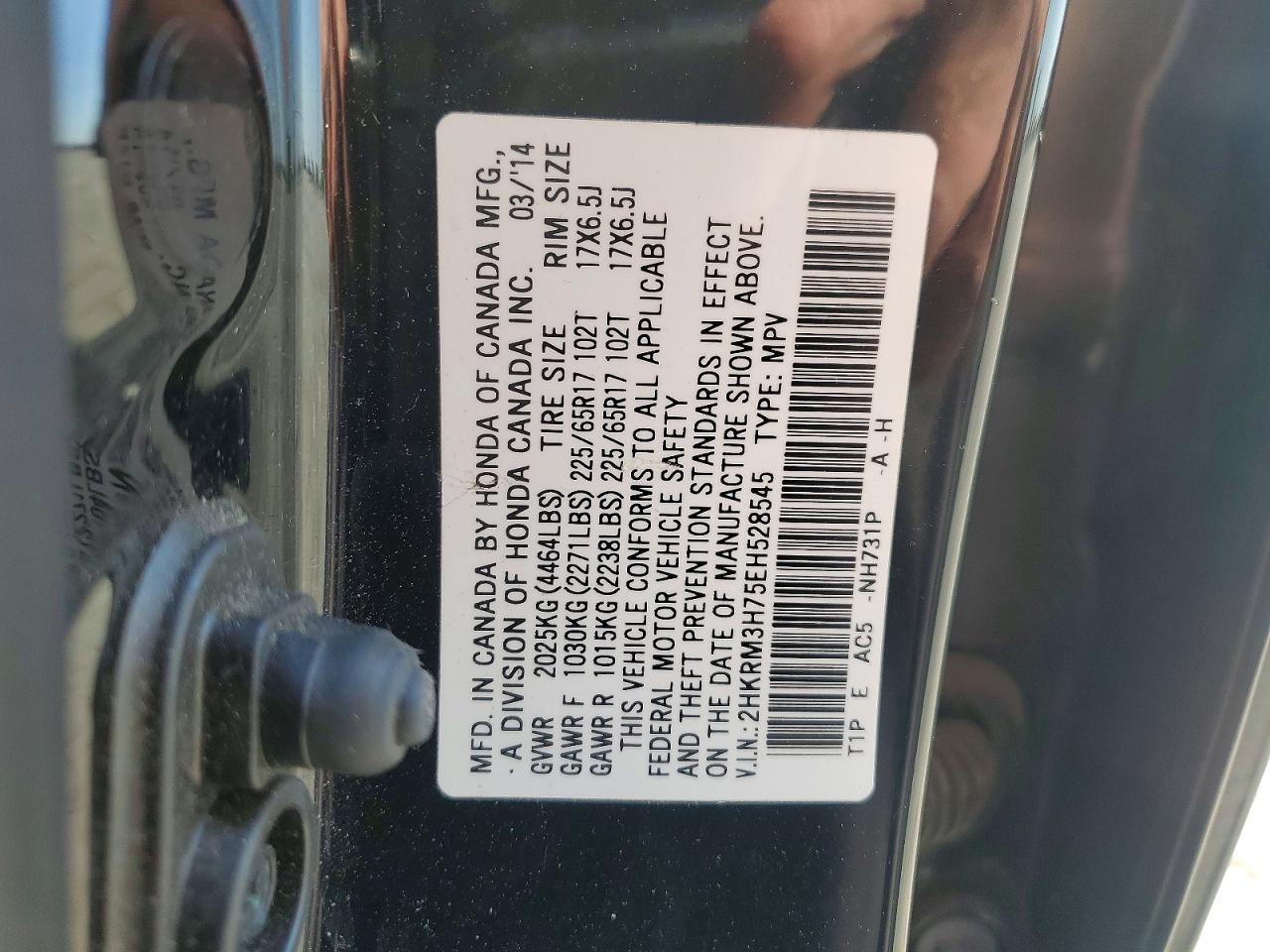 2014 HONDA CR-V EXL photo 25