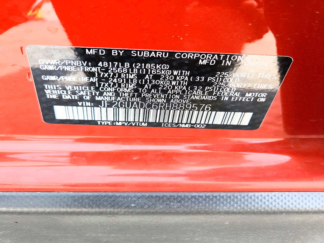 2024 SUBARU CROSSTREK PREMIUM photo 40