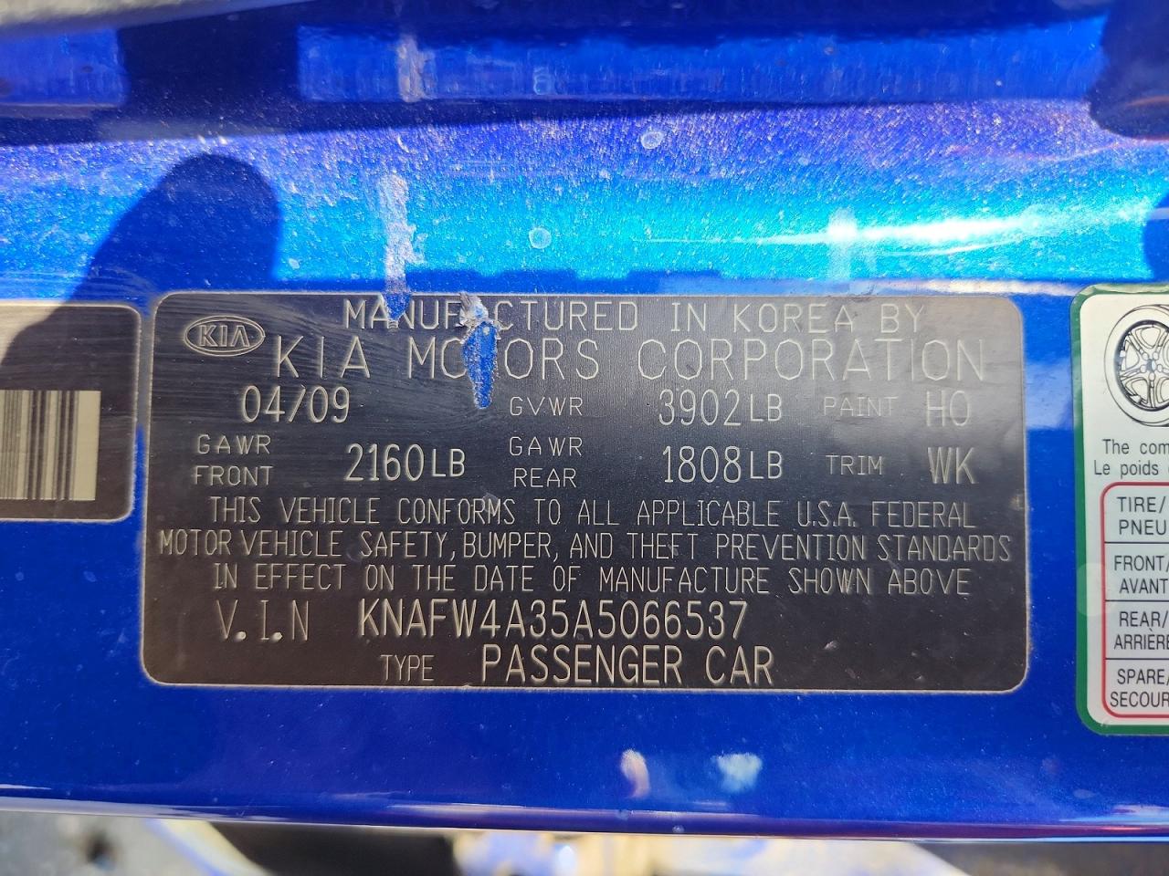 2010 KIA FORTE SX photo 12