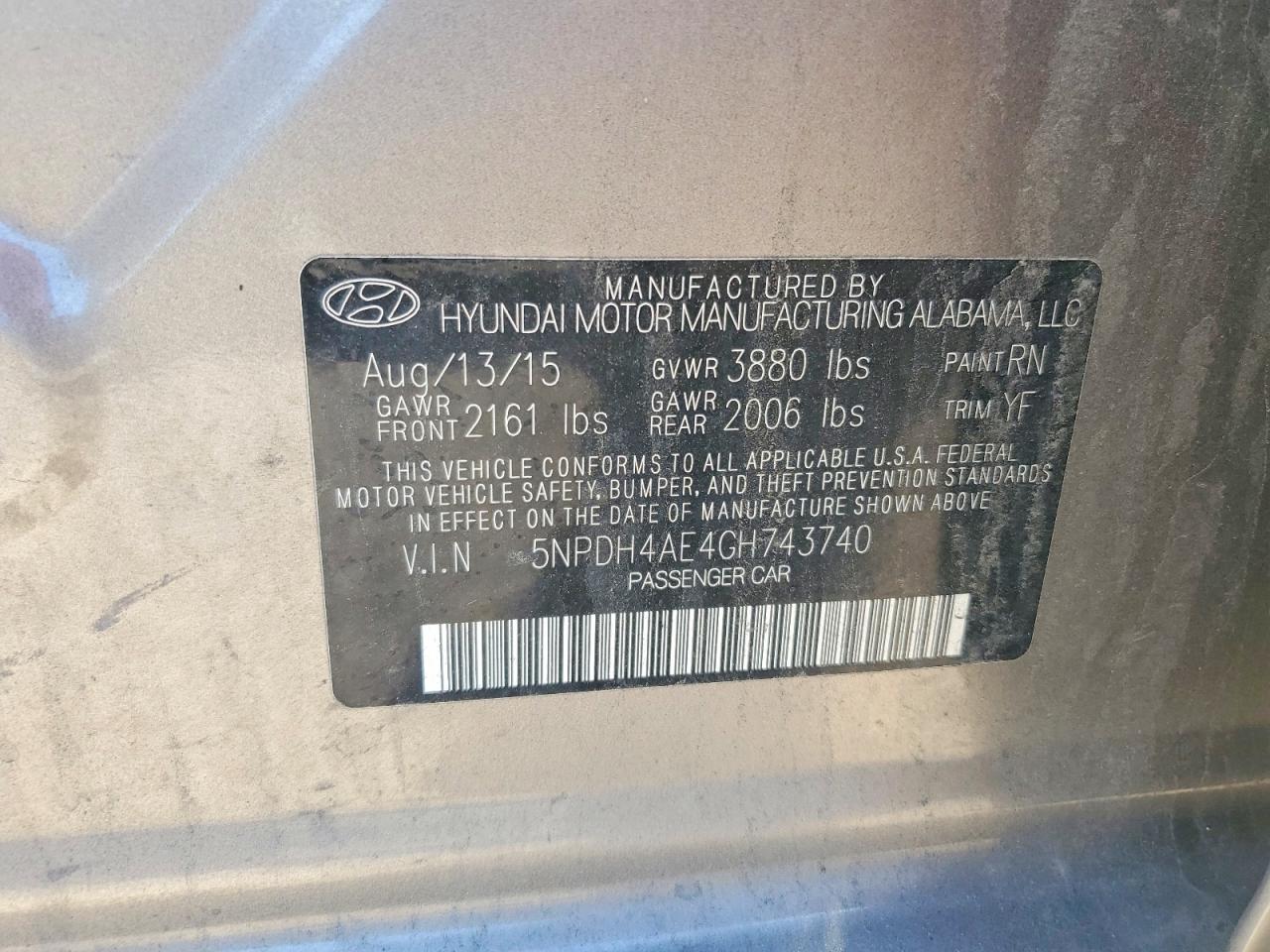 2016 HYUNDAI ELANTRA SE photo 34