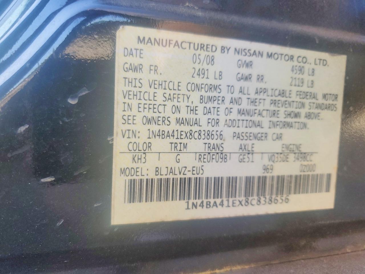 2008 NISSAN MAXIMA 3.5 SE photo 25