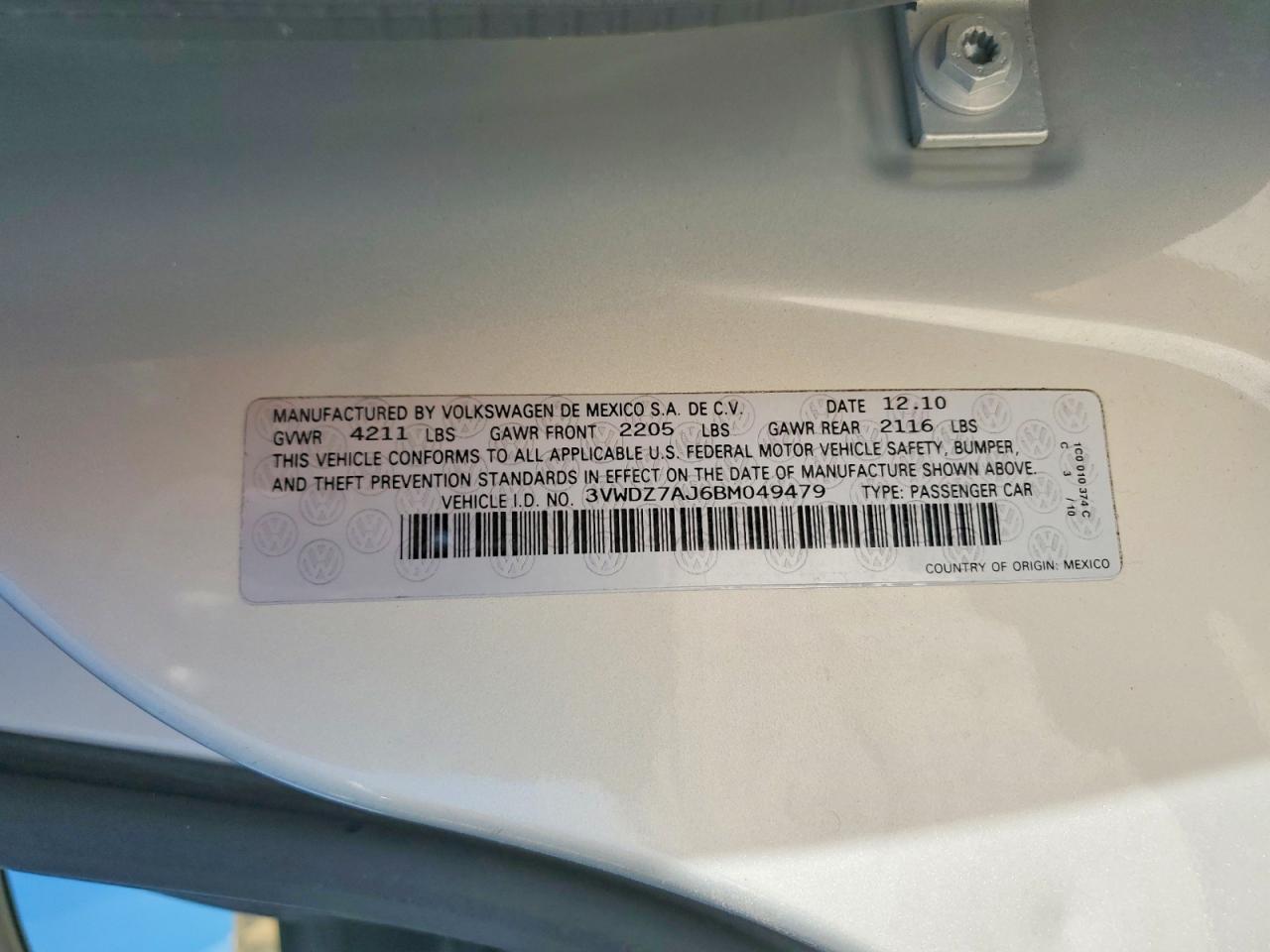 2011 VOLKSWAGEN JETTA SE photo 13