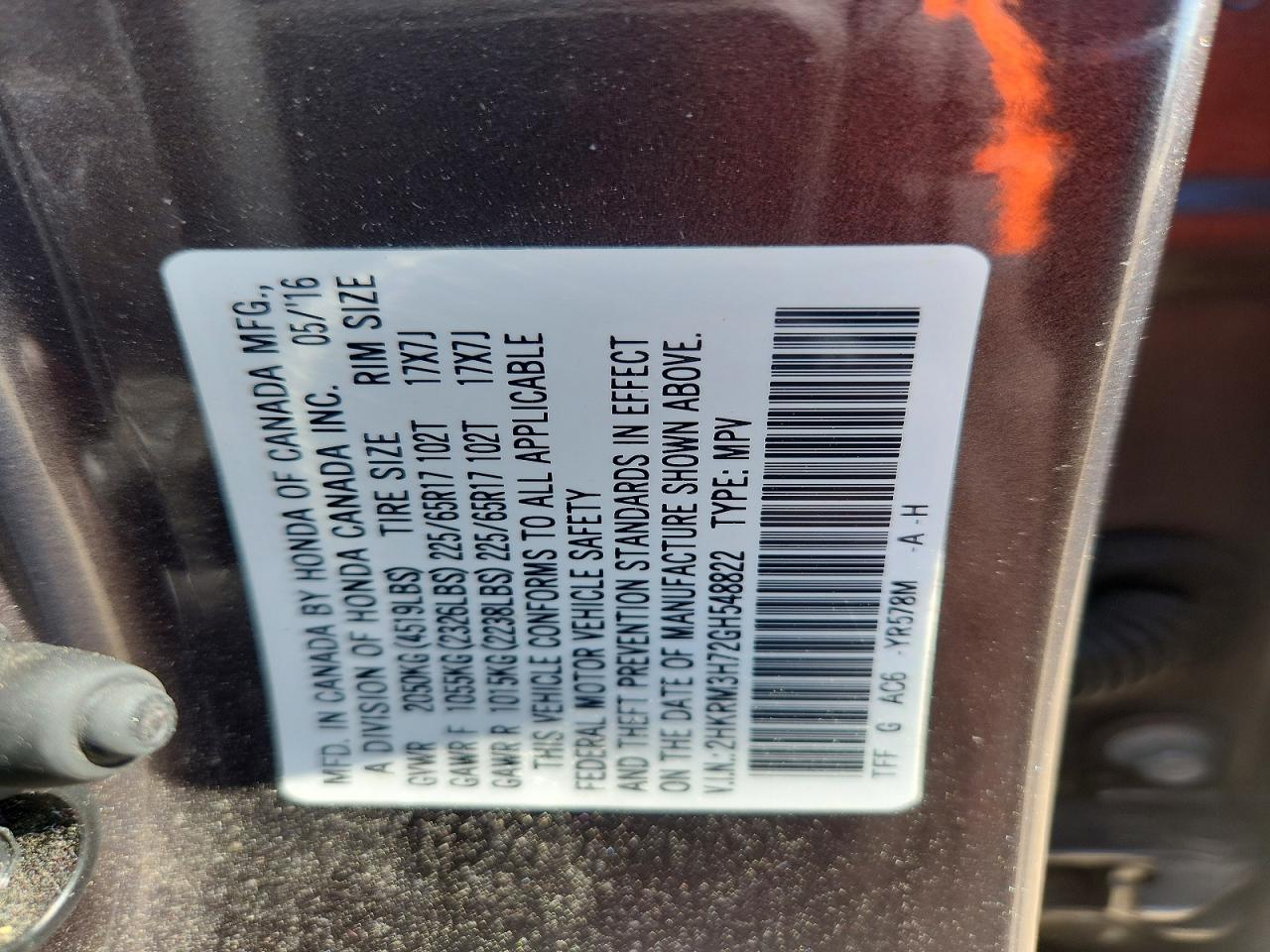 2016 HONDA CR-V EXL photo 25