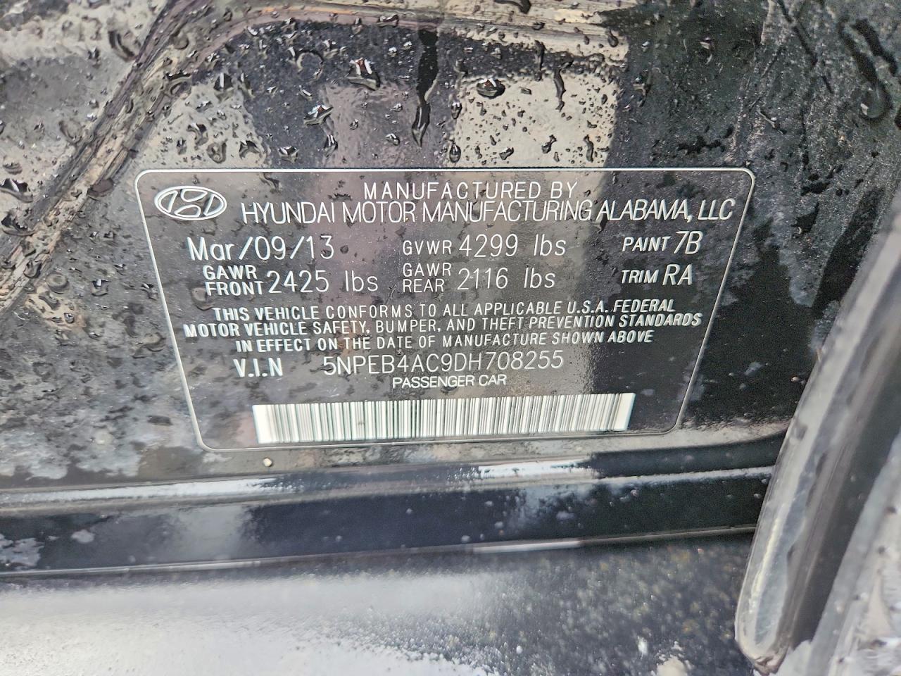 2013 HYUNDAI SONATA GLS photo 23