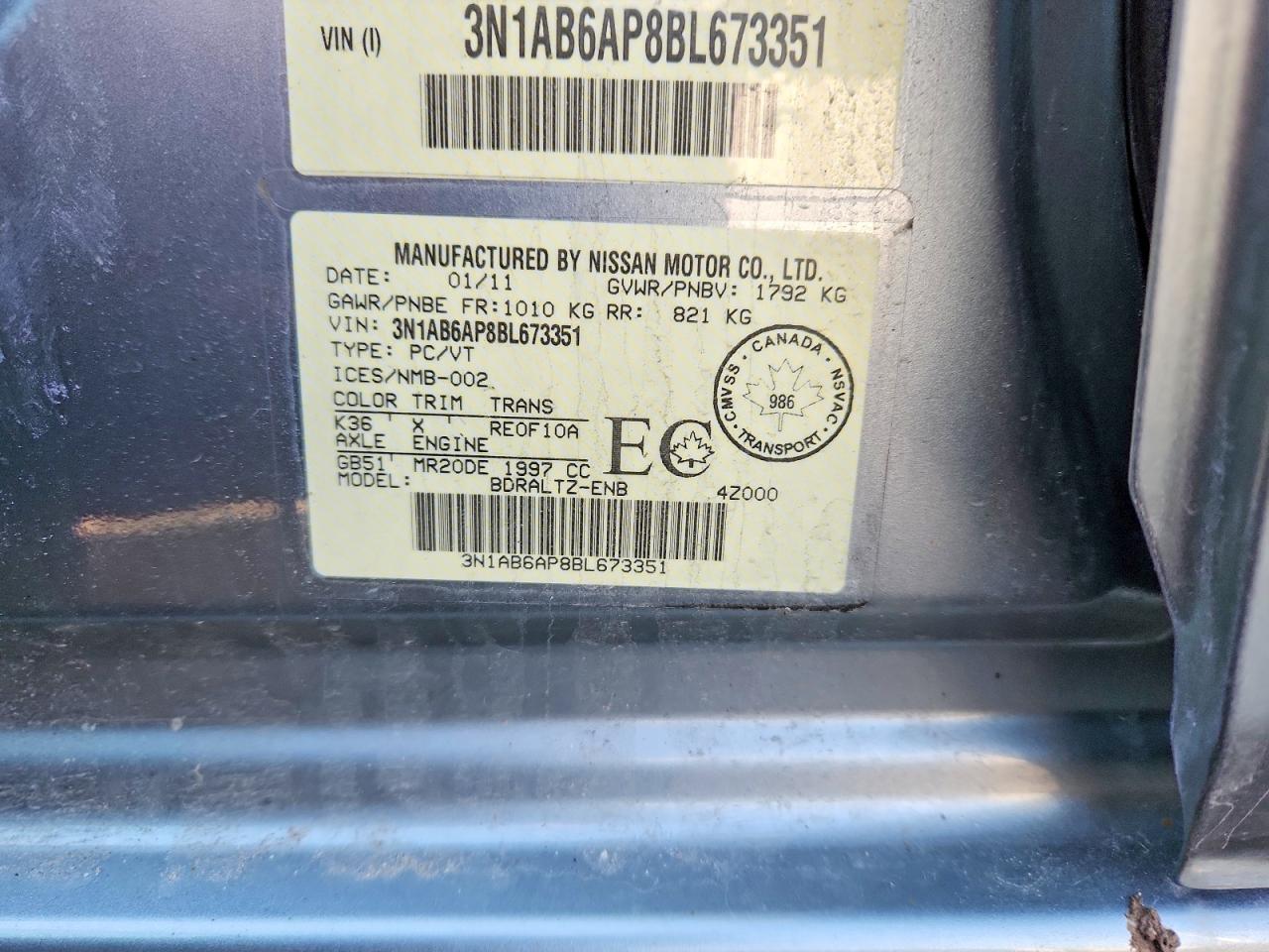 2011 NISSAN SENTRA 2.0 photo 23
