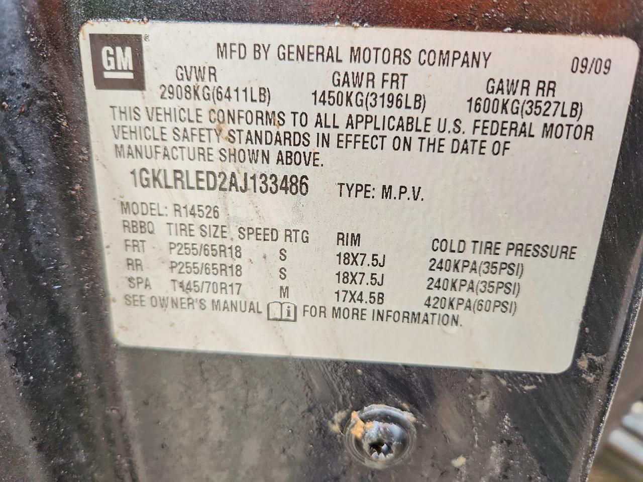 2010 GMC ACADIA SLE photo 13