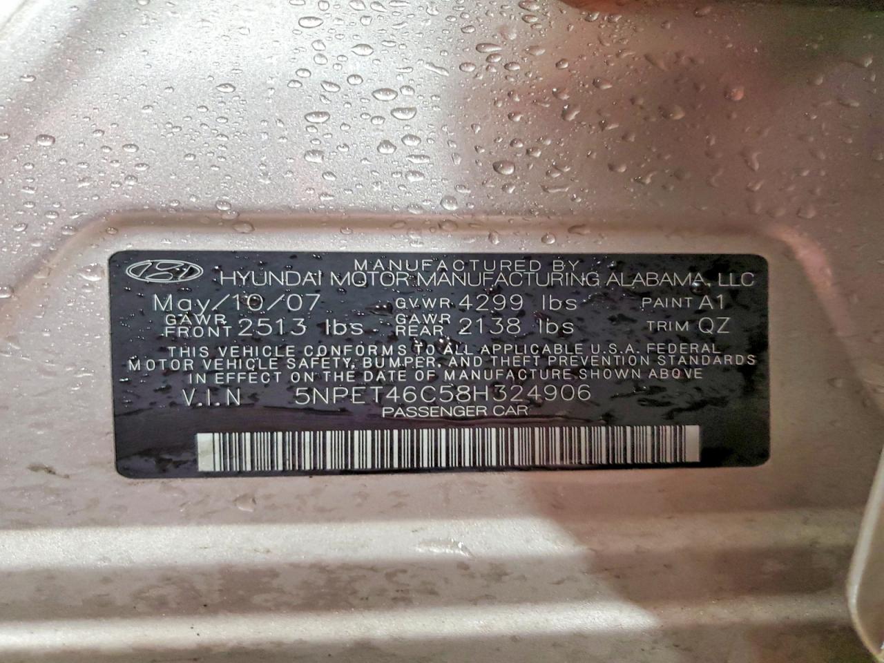 2008 HYUNDAI SONATA GLS photo 37