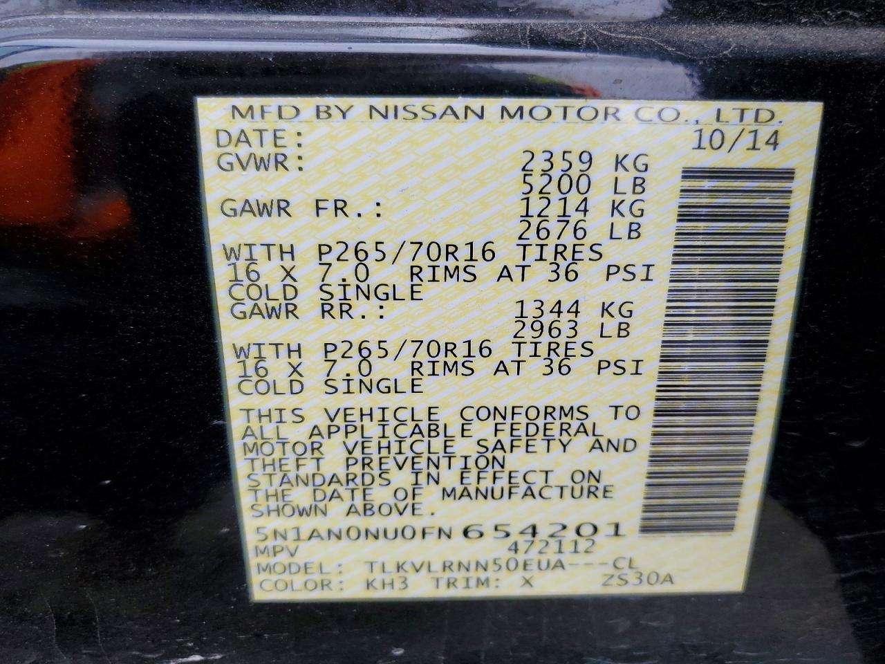 2015 NISSAN XTERRA S photo 23
