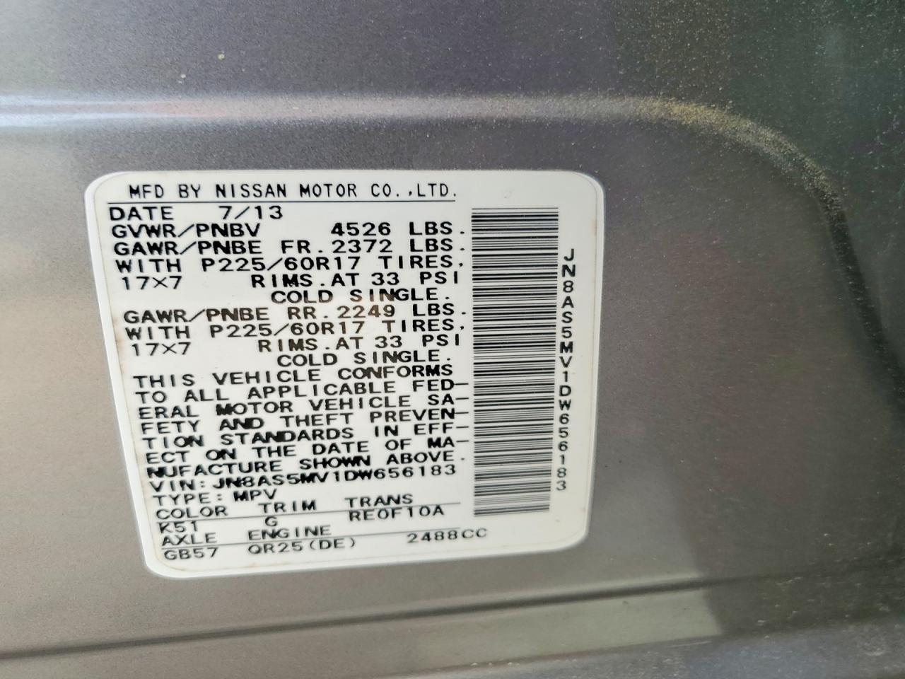 2013 NISSAN ROGUE S photo 25