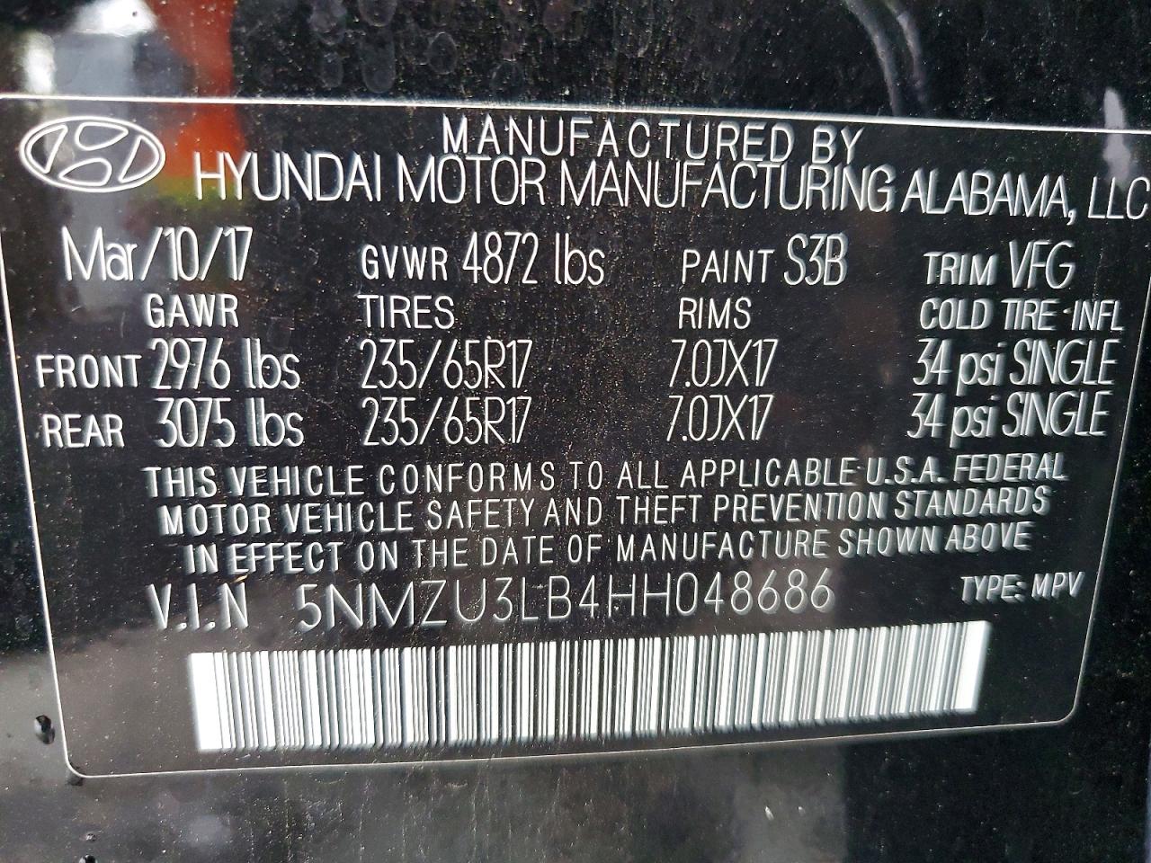 2017 HYUNDAI SANTA FE SPORT 2.4L photo 27
