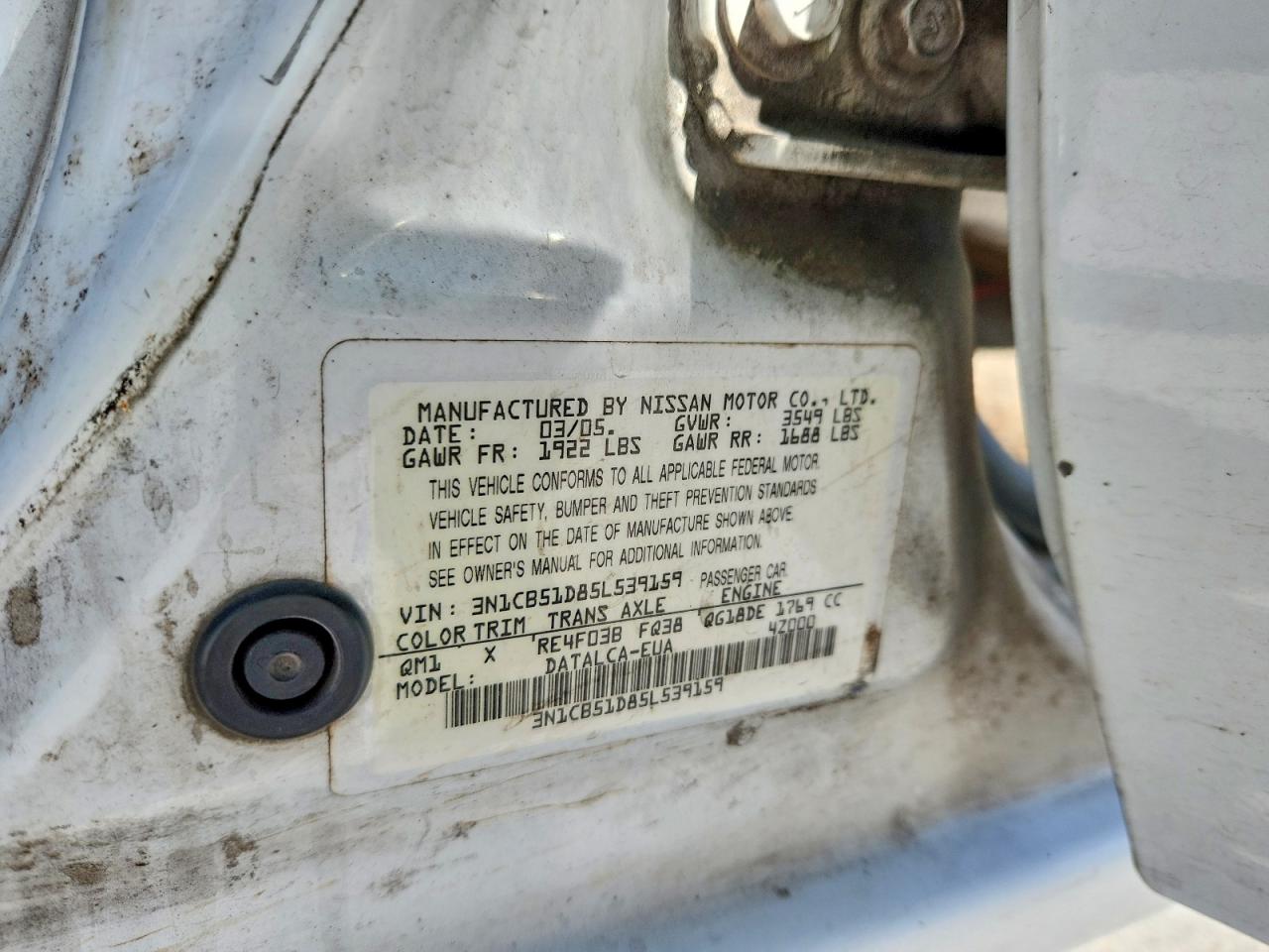 2005 NISSAN SENTRA 1.8 photo 25