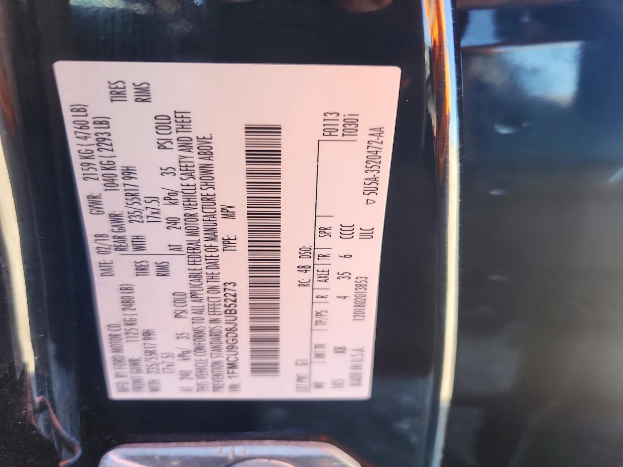2018 FORD ESCAPE SE photo 25
