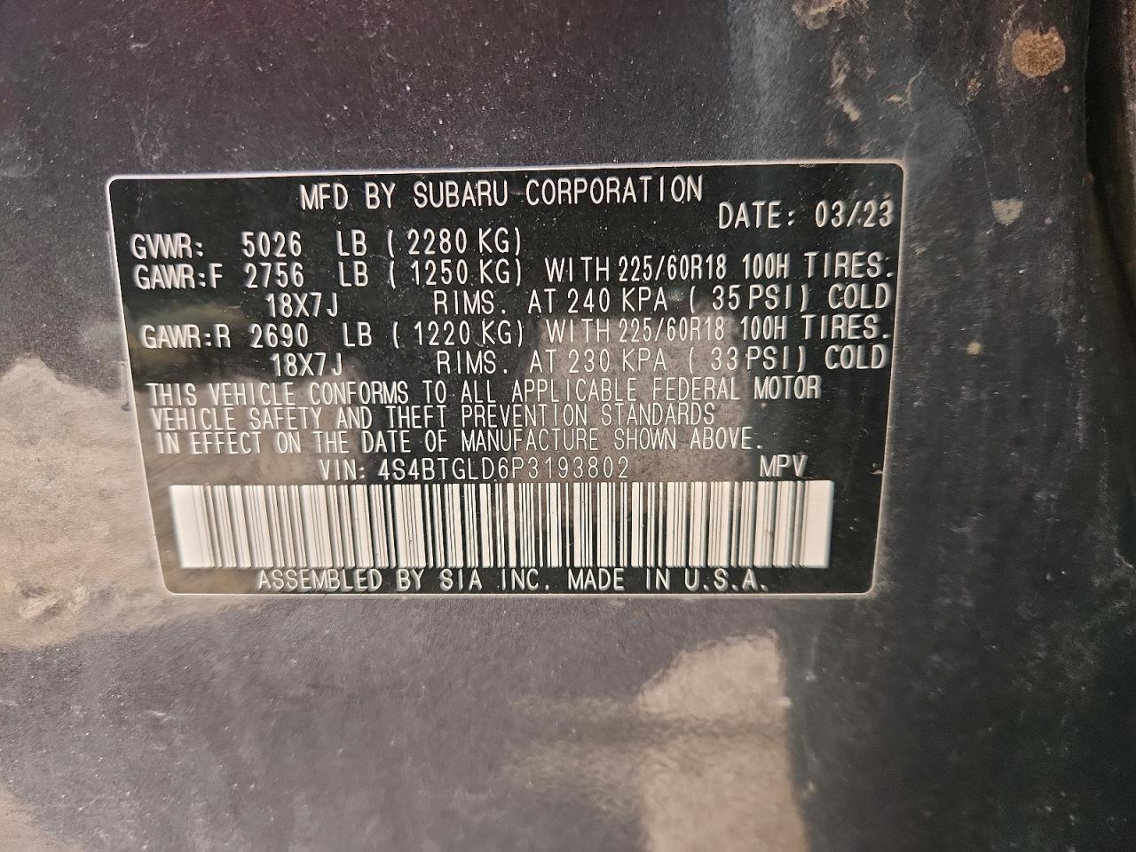2023 SUBARU OUTBACK ONYX EDITION XT photo 40