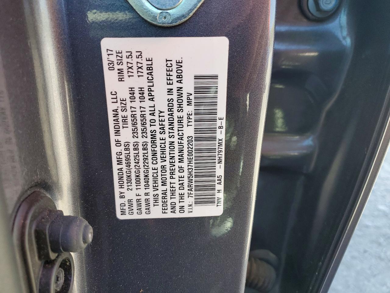 2017 HONDA CR-V LX photo 27