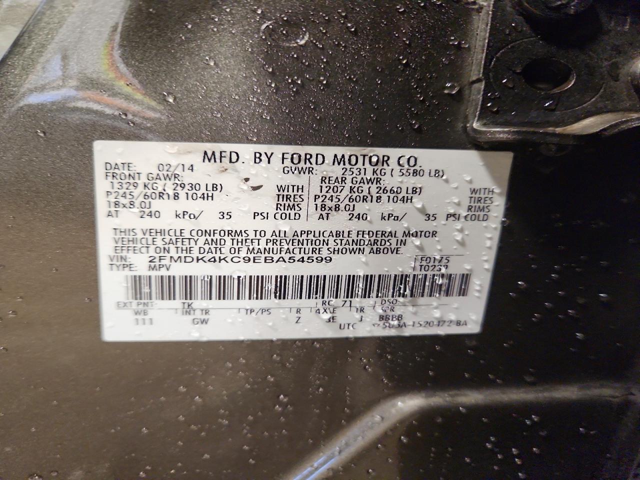 2014 FORD EDGE LIMITED photo 25