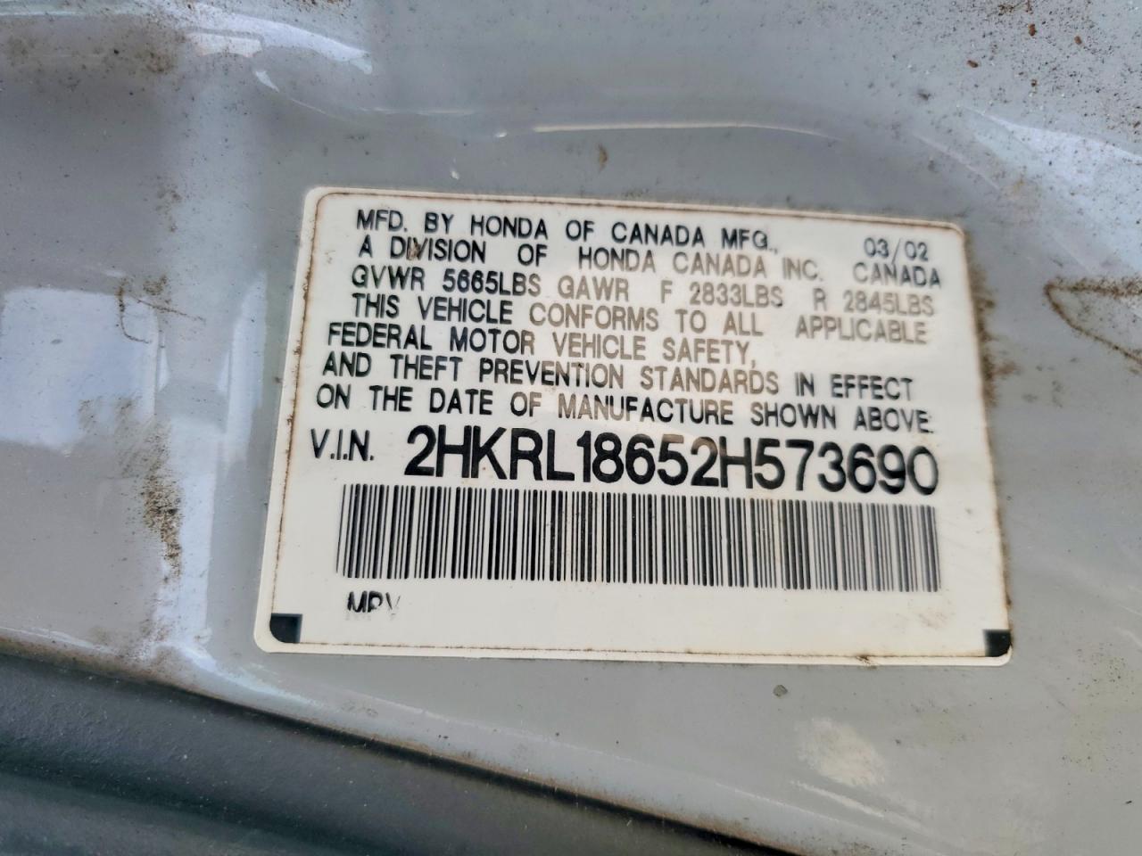 2002 HONDA ODYSSEY EX photo 14
