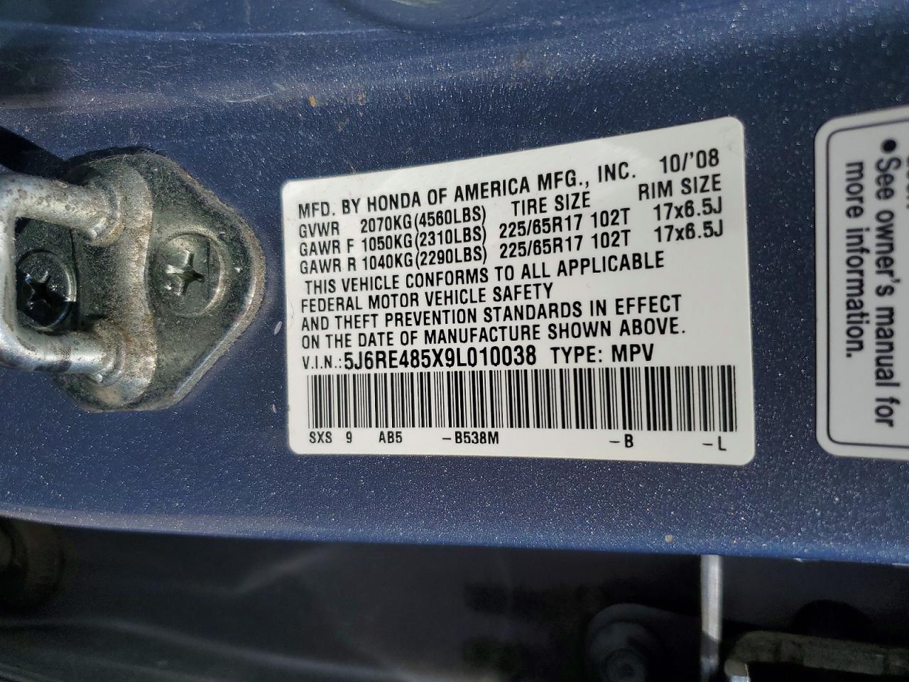 2009 HONDA CR-V EX photo 25