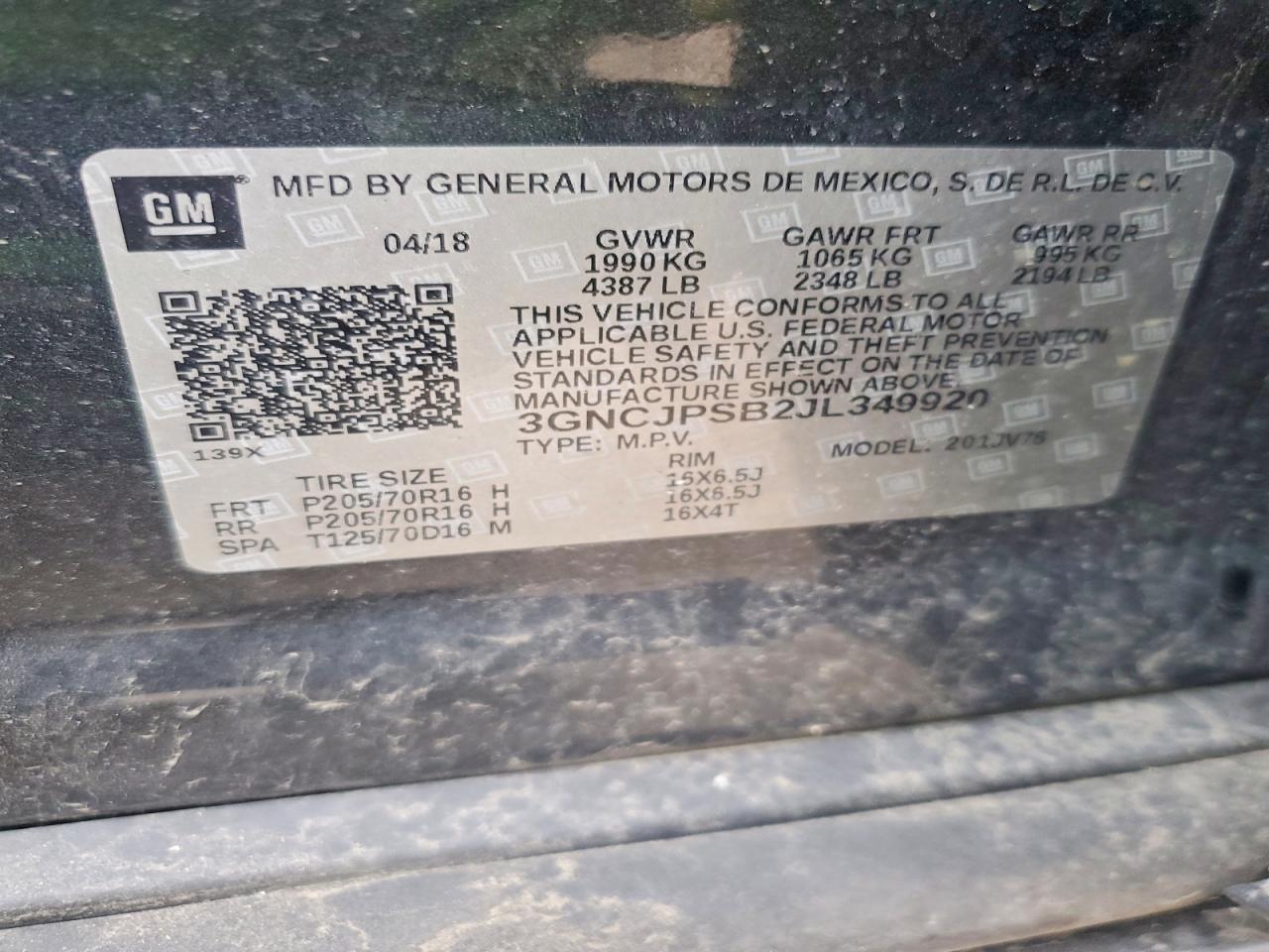 2018 CHEVROLET TRAX 1LT photo 13