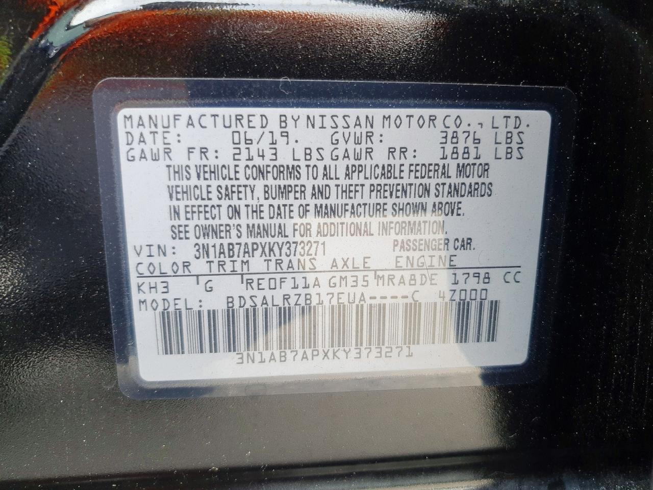 2019 NISSAN SENTRA SR photo 13